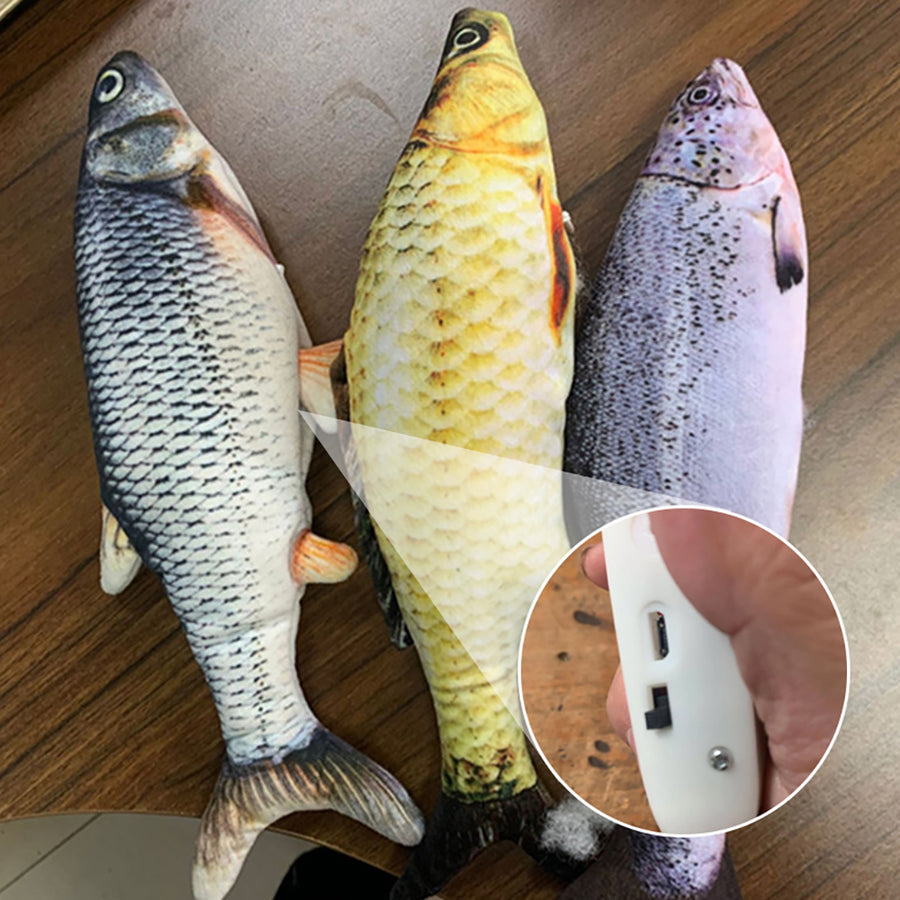 Peixe Interativo Elétrico para Gatos com Movimento Realista USB